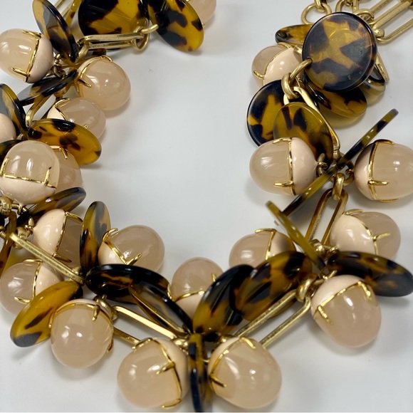 J. Crew Gold Tone Chain And Acrylic Necklace, 30”, signed, EUC - Picture 2 of 4